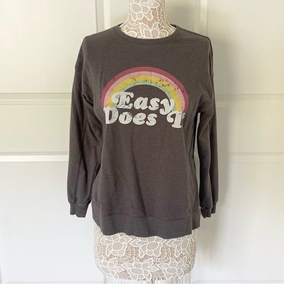 NEW Wildfox Easy Does It Crewneck Oversized Sweatshirt, Sz XS - Picture 5 of 9